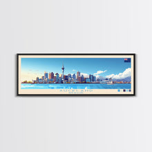 Load image into Gallery viewer, Auckland, New Zealand Panoramic Travel Poster Canvas Print, Auckland, New Zealand Painting, New Zealand Art, Auckland Travel Art, Guest Room Painting