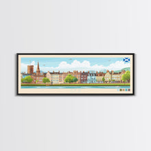 Carregar imagem no visualizador da galeria, Ayr, Scotland Panoramic Travel Poster Canvas Print, Ayr, Scotland Painting, Scotland Art, Ayr Travel Art, Living Room Painting