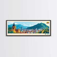 Load image into Gallery viewer, Bogota, Colombia Travel Poster Panoramic Canvas Print, Bogota, Colombia Painting, Colombia Art, Bogota Travel Art, Guest Room Painting