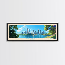 Load image into Gallery viewer, Brisbane, Australia Travel Poster Panoramic Canvas Print, Brisbane, Australia Painting, Australia Art, Brisbane Travel Art, Guest Room Painting