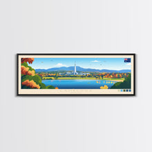 Carregar imagem no visualizador da galeria, Canberra, Australia Panoramic Travel Poster Canvas Print, Canberra, Australia Painting, Australia Art, Canberra Travel Art, Guest Room Painting