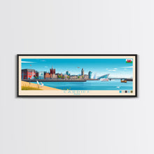 Carregar imagem no visualizador da galeria, Cardiff, Wales Travel Poster Panoramic Canvas Print, Cardiff, Wales Painting, Wales Art, Cardiff Travel Art, Guest Room Painting