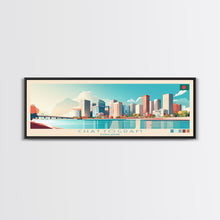 Cargar imagen en el visor de la galería, Chattogram, Bangladesh Travel Poster Panoramic Canvas Print, Chattogram, Bangladesh Painting, Bangladesh Art, Chattogram Travel Art, Guest Room Painting