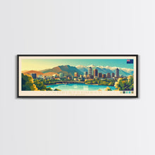 Carregar imagem no visualizador da galeria, Panoramic Travel Poster Christchurch, New Zealand Canvas Print, Christchurch, New Zealand Painting, New Zealand Art, Christchurch Travel Art, Guest Room Painting