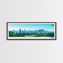 Load image into Gallery viewer, Curitiba, Brazil Panoramic Travel Poster Canvas Print, Curitiba, Brazil Painting, Brazil Art, Curitiba Travel Art, Living Room Painting