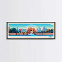 Load image into Gallery viewer, Delhi, India Travel Poster Panoramic Canvas Print, Delhi, India Painting, India Art, Delhi Travel Art, Guest Room Painting