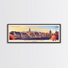 Load image into Gallery viewer, Dunfermline, Scotland Panoramic Travel Poster Canvas Print, Dunfermline, Scotland Painting, Scotland Art, Dunfermline Travel Art, Guest Room Painting