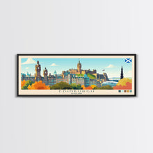 Load image into Gallery viewer, Edinburgh, Scotland Panoramic Travel Poster Canvas Print, Edinburgh, Scotland Painting, Scotland Art, Edinburgh Travel Art, Guest Room Painting