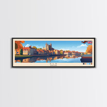 Load image into Gallery viewer, Ely, England Travel Poster Panoramic Canvas Print, Ely, England Painting, England Art, Ely Travel Art, Guest Room Painting