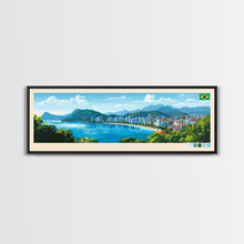 Carregar imagem no visualizador da galeria, Florianopolis, Brazil Panoramic Travel Poster Canvas Print, Florianopolis, Brazil Painting, Brazil Art, Florianopolis Panoramic Travel Art, Travel Painting