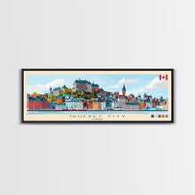 Load image into Gallery viewer, Quebec City, Canada Panoramic Travel Poster Canvas Print, Quebec City, Canada Painting, Canada Art, Quebec City Travel Art, Guest Room Painting