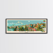 Load image into Gallery viewer, Addis Ababa, Ethiopia Panoramic Canvas Print, Addis Ababa, Ethiopia Painting, Ethiopia Art, Addis Ababa Travel Poster, Travel Art, Housewarming Gift