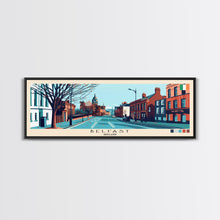 Load image into Gallery viewer, Belfast, Ireland Panoramic Canvas Print, Belfast, Ireland Painting, Ireland Art, Belfast Travel Poster, Travel Art, Vacation Gift