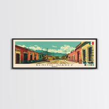 Load image into Gallery viewer, Benito Juarez, Mexico Panoramic Canvas Print, Benito Juarez, Mexico Painting, Mexico Art, Benito Juarez Travel Poster, Travel Art, Living Room Painting
