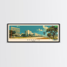 Load image into Gallery viewer, Brasilia, Brazil Panoramic Canvas Print, Brasilia, Brazil Painting, Brazil Art, Brasilia Travel Poster, Travel Art, Housewarming Gift