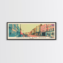 Cargar imagen en el visor de la galería, Brighton and Hove, England Panoramic Canvas Print, Brighton and Hove, England Painting, England Art, Brighton and Hove Travel Poster, Travel Art, Vacation Gift