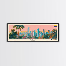 Carregar imagem no visualizador da galeria, Cali, Colombia Panoramic Canvas Print, Cali, Colombia Painting, Colombia Art, Cali Travel Poster, Travel Art, Vacation Gift