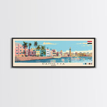 Load image into Gallery viewer, Damietta, Egypt Panoramic Canvas Print, Damietta, Egypt Painting, Egypt Art, Damietta Travel Poster, Travel Art, Guest Room Painting