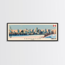Load image into Gallery viewer, Edmonton, Canada Panoramic Canvas Print, Edmonton, Canada Painting, Canada Art, Edmonton Travel Poster, Travel Art, Living Room Painting