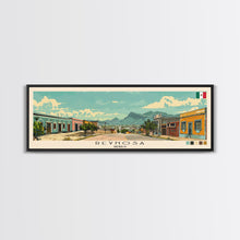 Load image into Gallery viewer, Reynosa, Mexico Panoramic Canvas Print, Reynosa, Mexico Painting, Mexico Art, Reynosa Travel Poster, Travel Art, Guest Room Painting