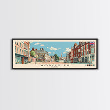 Load image into Gallery viewer, Worcester, England Panoramic Canvas Print, Worcester, England Painting, England Art, Worcester Travel Poster, Travel Art, Guest Room Painting