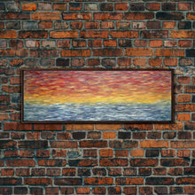 Carregar imagem no visualizador da galeria, Abstract Ocean Horizon Wall Art, Colorful Abstract, Framed Abstract Print Art, Sunset, Sea, Vibrant Art, Panoramic, Wall Art, Canvas Print