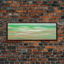 Carregar imagem no visualizador da galeria, Abstract Green Ocean Wall Art Canvas Print, Minimalist Ocean Art, Seascape Wall Decor, Wall Art, Panoramic, Wall Art, Canvas Print