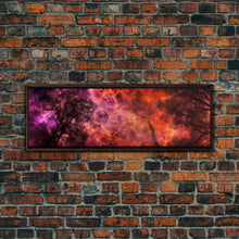 Carregar imagem no visualizador da galeria, Forest Fire Canvas Art, Fire Canvas Art, Large Canvas Print, Woods On Fire Art Print, Purple Forest Art, Panoramic, Wall Art, Canvas Print