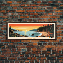 Carregar imagem no visualizador da galeria, Acadia National Park, Panoramic Maine Travel Art, National Park Print, Minimalist Travel Art, Midcentury Modern Style Landscape