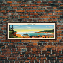 Carregar imagem no visualizador da galeria, Acadia National Park, Panoramic Maine Travel Art, National Park Print, Minimalist Travel Art, Midcentury Modern Style Landscape