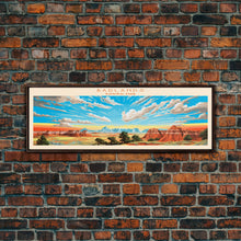 Carregar imagem no visualizador da galeria, Badlands National Park, Panoramic South Dakota Travel Art, National Park Print, Minimalist Travel Art, Midcentury Modern Style Landscape