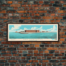Load image into Gallery viewer, Dry Tortugas National Park, Panoramic Florida Travel Art, National Park Print, Minimalist Travel Art, Midcentury Modern Style Landscape