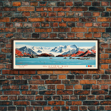 Carregar imagem no visualizador da galeria, Glacier Bay National Park, Panoramic Alaska Travel Art, National Park Print, Minimalist Travel Art, Midcentury Modern Style Landscape