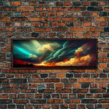 Carregar imagem no visualizador da galeria, A Rain Storm, Texas Art, Framed Canvas Print, Panoramic Wall Art, Extra Large Art, Huge Wall Art, Above Couch / Sofa Living Room Art