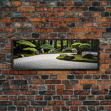 Load image into Gallery viewer, Zen Garden Art, Framed Canvas Print, Meditation Center Wall Decor, Lobby Art, Entryway Decor, Calming Meditation Art
