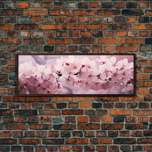 Cargar imagen en el visor de la galería, Cherry Blossoms In The Spring, Framed Canvas Print, Photography Print, Panoramic Wall Art, Above Sofa Decor