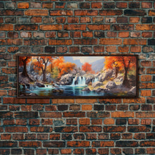 Load image into Gallery viewer, Beautiful Fall Centerpiece Wall Art, Framed Canvas Print, Autumn Landscape Watercolor Painting, Minimalist Boho Style Wall Art, Minimalist