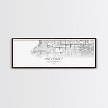 Load image into Gallery viewer, Panoramic Anchorage City Map, Alaska Art, Map Print, Minimalist Wall Art, Canvas Art, Housewarming Gift, Street Map Art, Closing Gift