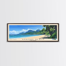 Load image into Gallery viewer, Anaoke Beach, Cook Islands Panoramic Beach Print, Vacation Gift, Cook Islands Wall Art, Beach Painting, Beach Decor, Beach Painting