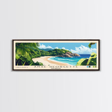 Load image into Gallery viewer, Anse Georgette, Seychelles Panoramic Beach Print, Vacation Gift, Seychelles Wall Art, Framed Canvas Print, Framed Beach Painting