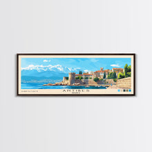 Load image into Gallery viewer, Antibes, France Panoramic Beach Print, Vacation Gift, France Wall Art, Beach Painting, Beach Decor, Beach Painting