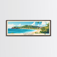 Load image into Gallery viewer, Antigua, Antigua and Barbuda Panoramic Print, Vacation Gift, Antigua and Barbuda Wall Art, Beach Painting, Beach Decor, Large Wall Art, Wood Frame Art
