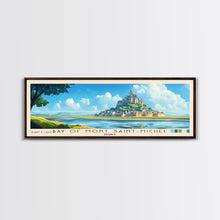 Load image into Gallery viewer, Bay of Mont Saint-Michel, France Panoramic Beach Print, Vacation Gift, France Wall Art, Framed Canvas Print, Framed Beach Painting