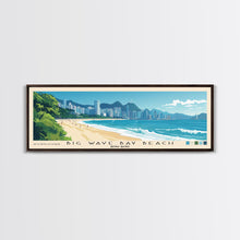 Load image into Gallery viewer, Big Wave Bay Beach, Hong Kong Panoramic Print, Vacation Gift, Hong Kong Wall Art, Beach Painting, Beach Decor, Beach Or Lakehouse Art