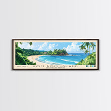 Carregar imagem no visualizador da galeria, Bom Bom Island, São Tomé and Príncipe Panoramic Print, Vacation Gift, São Tomé and Príncipe Wall Art, Beach Painting, Beach Decor, Large Wall Art, Wood Frame Art