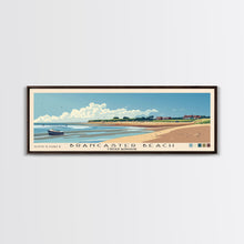 Load image into Gallery viewer, Brancaster Beach, United Kingdom Panoramic Beach Print, Vacation Gift, United Kingdom Wall Art, Framed Canvas Print, Framed Beach Painting