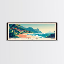 Carregar imagem no visualizador da galeria, Caraíva, Brazil Panoramic Print, Vacation Gift, Brazil Wall Art, Beach Painting, Beach Decor, Large Wall Art, Wood Frame Art