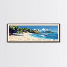Cargar imagen en el visor de la galería, Cast Away Island Beach, Fiji Panoramic Print, Vacation Gift, Fiji Wall Art, Beach Painting, Beach Decor, Beach Or Lakehouse Art
