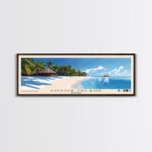 Cargar imagen en el visor de la galería, Cocoa Island, Maldives Panoramic Print, Vacation Gift, Maldives Wall Art, Beach Painting, Beach Decor, Large Wall Art, Wood Frame Art