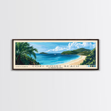 Cargar imagen en el visor de la galería, Coki Point Beach, US Virgin islands Panoramic Print, Vacation Gift, US Virgin islands Wall Art, Beach Painting, Beach Decor, Large Wall Art, Wood Frame Art